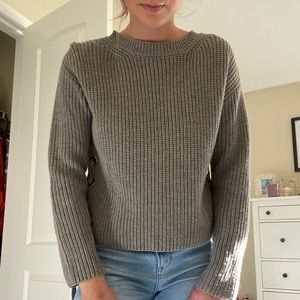 Grey Tie Up Sweater